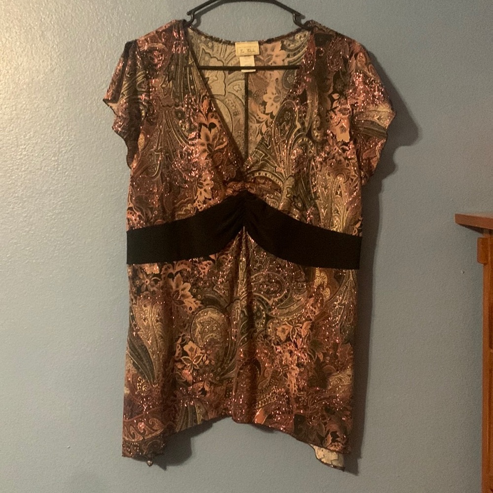 EUC Pink sparkly plus size top❤️